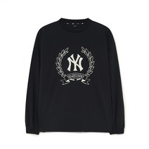 [국내정품]MLB 엠엘비 클래식 스포츠 빅로고 우븐 맨투맨 NY Black