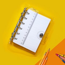 지넥스 만년 A7 투명 6공 다이어리 속지 커버 만년형 다꾸 꾸미기 세트, 컬러 일일계획노트