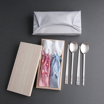 수제 전통 칠보 복띠 은수저세트 부부세트 70% 80% 99% 생신선물 예단수저 효도선물 VIP선물, 99 부부세트(60돈), 블루보자기