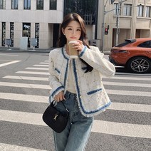 트위드재킷 가을트위드자켓 여자가을자켓 스타일 술 재킷 가을 여성과 작은 사람들을 새로운 한국 고급 기질 짧은 탑
