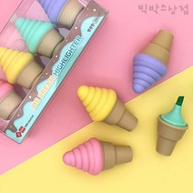 아이스크림 형광펜 4색세트 하이라이트펜 다꾸 파스텔