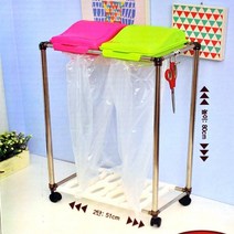 베란다 재활용품 봉투 분리수거함 2단 뚜껑 야외 이동식 공용 빌라 아파트 캠핑장 회사 현관