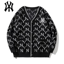 MLB 남녀공용 가디건 봄 가을 간절기 니트 스웨터 자켓 데일리 캐주얼 아우터 커플 로고