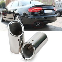 2pcs 자동차 스테인레스 스틸 크롬 배기 헤더 팁 파이프 테일 리어 머플러 파이프 audi a4 b8 a4l q5 2007-2014 자동차 액세서리, 2개-파란색