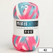 자이언트얀 핸드다잉얀 가방 키링 크로스백 이불 두꺼운 원사 부드러운 컬러 멋진 천 손 뜨개질 짠 카펫 핸드 니트 소재 스트립, 42