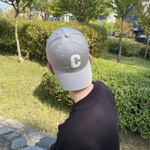 C 레터링 빅로고 면 볼캡 스트릿 뒤로쓰는 모자 패션 코디 아이템