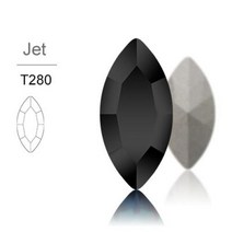 아쿠아씰 크리스탈 라인석 상단 스톤 의류 공예 쥬얼리에 적합한 라인스톤에 유리 접착제, Jet+9X18mm 10Pcs