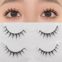 공연용속눈썹 착붙 아이돌 자석 자연스러운 인조 속눈썹 펌키트 2 쌍 투명 롱, 2 쌍 tmg02