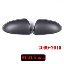 [한걸음] 스마트 블박 룸미러 벤츠 스마트 2009-2021 ABS 매트 블랙/카본 자동차 백미러 커버 트림 스티커, 02 Matt black 09-15