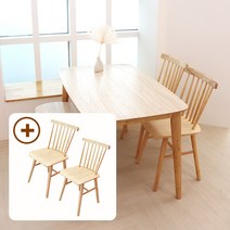 파스텔우드 자작네츄럴 4인용 원목식탁세트 벤치/의자, 06.식탁+첼로4개, 네츄럴 (헤드의자는 화이트)