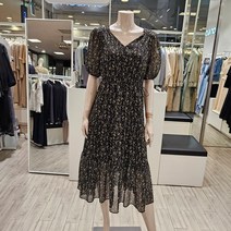 온앤온 플라워 프린트 쉬폰 롱 원피스 NJW3MO639