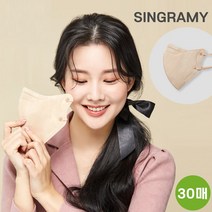 싱그라미 마스크 NEW 컬러핏 30매 새부리형 숨편한 비말차단, 중형(M), 웜베이지
