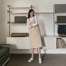 [바보사랑] 겟잇미 그미븐 나시 포켓 여성 면 멜빵 원피스[겟잇미]