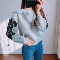 나날샵 엘레강스)기모 자수맨투맨 맨투맨 꽃자수맨투맨 기모맨투맨 무지맨투맨 루즈핏 여자맨투맨 맨투맨 맨투맨