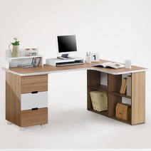 [위퍼니즈] 위니 코너책상 서랍형 (상판 1600mm), 오크