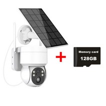 솔라 PTZ 카메라 와이파이 야외 1080P PIR 인간 감지 무선 감시 IP 카메라 태양 전지 패널 7800mAh 충전 배터리, 중국, 카메라 추가 128GB