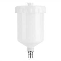 600Ml Sata 스프레이 어 컵 연결 관 제트기 페인트 스프레이 어를위한 플라스틱 Hvlp 페인트 컵 남비, 하나, 하얀