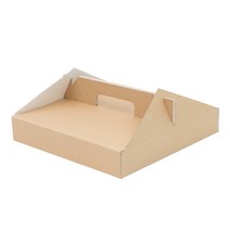 크라운포장 손잡이형 크라프트(KP) 사각 피자박스 9인치(255 X 255 X 45mm) 30개입 포장 음식 단상자 식품 패키지 용기, 30개