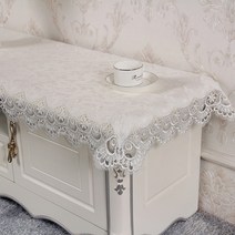 미니화장대 입식미니화장대 좌삭화장대 화장품정리대유럽식 TV 캐비닛 식탁보 레이스 패브릭 직사각형 거, 03 D_01 57x148cm