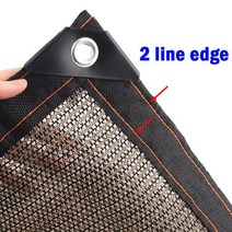 가제보 옥외 안뜰 그늘 항해 직사각형 정원 Pergola 차양 그물 식물 덮개 대피소 야드 HDPE 천막 차 캐노피, [07] 1x2m, [01] 2 Line Edge