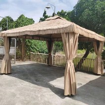 사각 볕짚 원두막 하와이 야자수 야외 카페 인테리어, E_3.5x3.5m