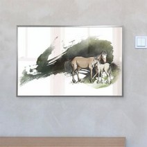 [바보사랑] 행운과건강을빌어주는말그림-중형메탈프레임액자, 프레임/타입:실버/1타입