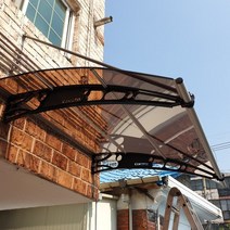 캐노픽스 1500X1100 지지대 설치 비가림막 비가림시설 어닝 처마 비막이 시공, 회색틀 투명렉산
