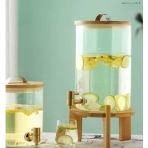 대용량 물병 뷔페 카페 워터디스펜서 유리, 5L 주스통
