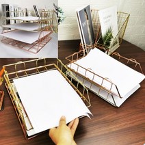 뉴리웹 로즈골드 서류 트레이 멀티트레이 서류보관함 책상정리