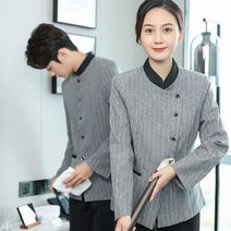 호텔 청소복 미화복 작업복 모텔 객실 청소부 유니폼, 2XL 남성 그레이 긴팔탑