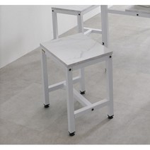 북유럽풍 화이트 마블 상판 철제 1인 벤치의자 2color 식탁 커플 심플