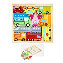 남아 4세 공간능력 발달 교통수단 퍼즐판 유아 언어학습 그림매칭 색감인지 집중력, 1개