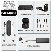 gopro karma professional 4kgps uav with gopro 카메라 원격 제어 항공기 20 분 내구성 4 축 안정화 항공기, 패키지 2, 02 Package 2