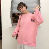싸다구 데코 긴팔 서핑 여자 프린팅 210323 박스티 티셔츠 맨투맨 여성 패션 오버핏