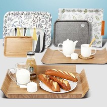 아카시아리빙 쟁반세트 서빙트레이 우드나무 카페 커피 업소용 사각 쟁반 플레이트, 이미지참조