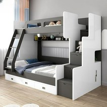 유아용2층침대 2층 자매 어린이 남매침대 벙커침대, 06.침대(사다리)+계단서랍