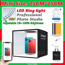 Puluz 사진 스튜디오 라이트 박스 휴대용 링 LED 접이식 텐트 키트 탁상 촬영, 05 25cm