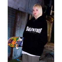 서프앤터프 후드티 블랙 F Logo Hoodie Black