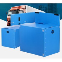 물류창고 행낭포장 안터지는 사출박스 덴푸라 도서정리 피피박스 플라스틱 정리 장난감상자 PP, 벨크로 중형 파랑