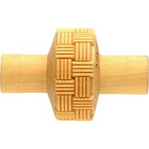 MKM 도자기 Tools 점토용 목재 소형 손잡이 롤러 RS 001 바스켓 위브, RS-001 Basket Weave