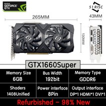 sheli 51risc gtx1660super 6gb 게임용 비디오 카드 gtx1660 6gb 그래픽 카드 gpu 데스크탑 컴퓨터 게임 1660ti 6g placa de video, gtx1660슈퍼 6기가