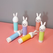안경 토끼 귀여운 립밤 용기 공병 케이스 4g (8개입) 만들기 재료 6가지 색상, 민트