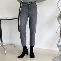 뉴죤 렛다부 워싱 블랙 보이핏 데님 팬츠