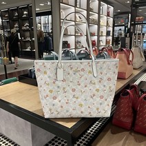 [미국직배송] 빠른배송 COACH 코치 플로럴 프린트 시그니처 캔버스 시티 토트백 CITY TOTE IN SIGNATURE CANVAS WITH C8614 IMCAH호환