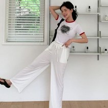 바보사랑 여성 소레트 밴딩 찰랑 와이드 팬츠 바지.디작소