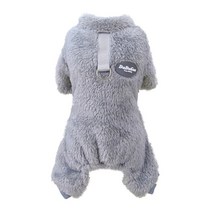 강아지잠옷겨울 개 고양이 스트라이프 점프 슈트 후드 솔리드 디자인 애완 동물 강아지 잠옷 나이트 셔츠, 02 gray_01 S