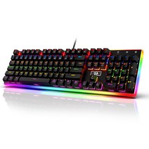 리드래곤 KALI RAINBOW 게이밍 키보드 청축, K577R, 블랙