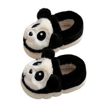 GHSHOP 사랑스러운 팬더 장식 따뜻한 공예 의류 바닥 장식 의상 1 쌍 실내 가정을위한 신발 Unisex Girls, 벨벳, 발길이 20cm 블랙