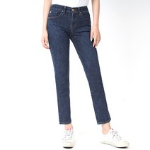 게스 여자 청바지 WARM 약한 기모밴딩 슬림 스트레이트 미디엄블루 데님팬츠 YJ4D6190