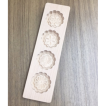 나무약과틀 원형(4구)1개 /월병틀/월병몰드/문케익틀/약과몰드